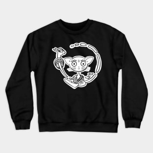 Buddhist meditating kitty cat awakening Crewneck Sweatshirt